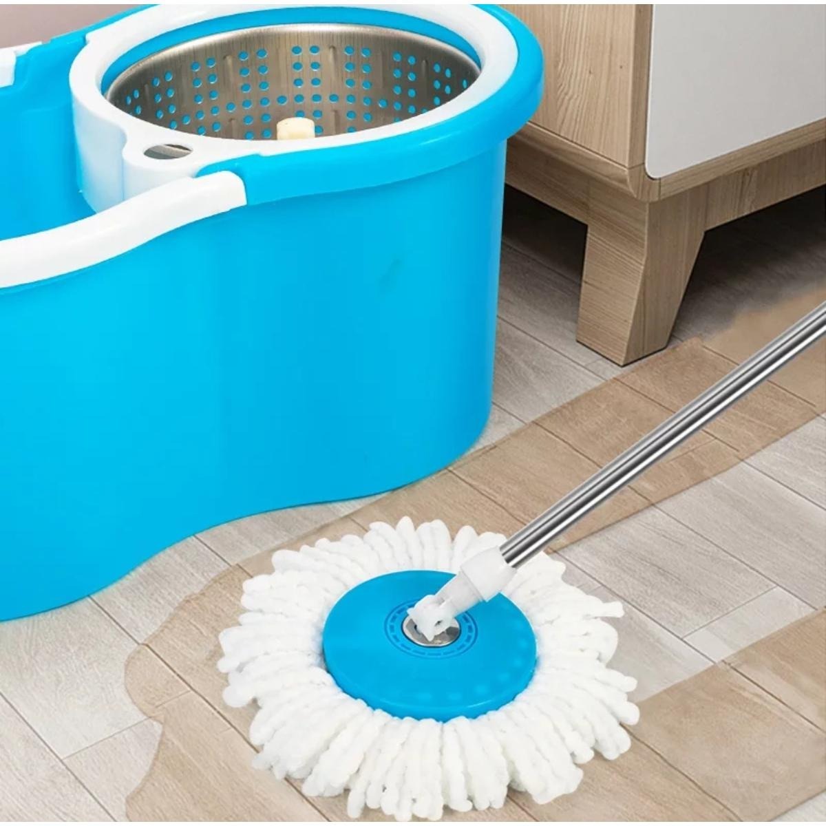 Magic 360° Stainless Steel Spin Mop & Bucket Set Effortless Floor Cleaning Tool with Microfiber Head